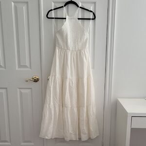 ZARA Eyelet White Maxi Dress